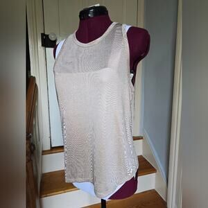 Porridge White and Gray Fitted Tank Top SIZE S